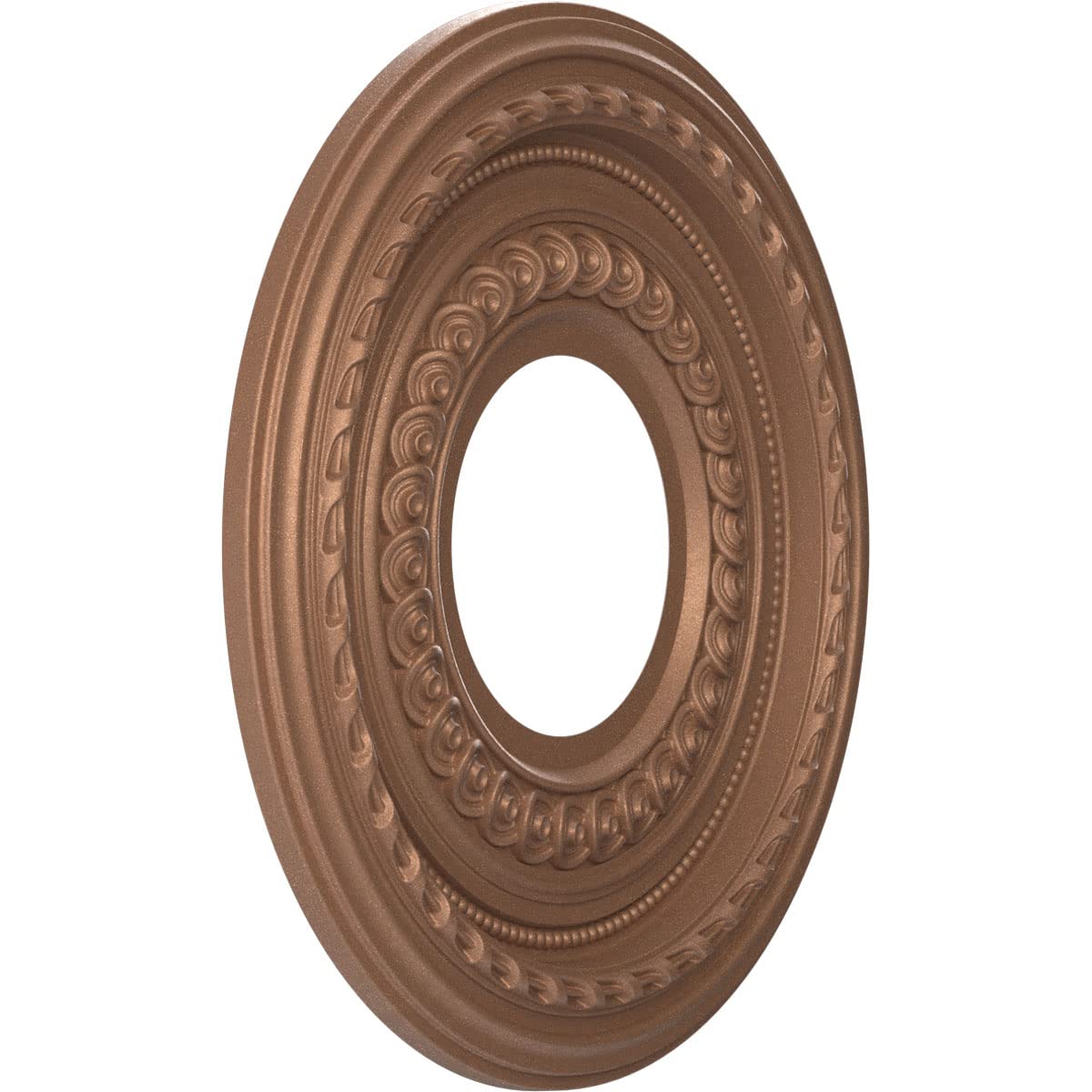 Ekena Millwork 10Od X 3 1/2Id X 3/4P Cole Thermoformed Pvc Ceiling Medallion (Fits Canopies Up To 4 1/4), Aged Copper