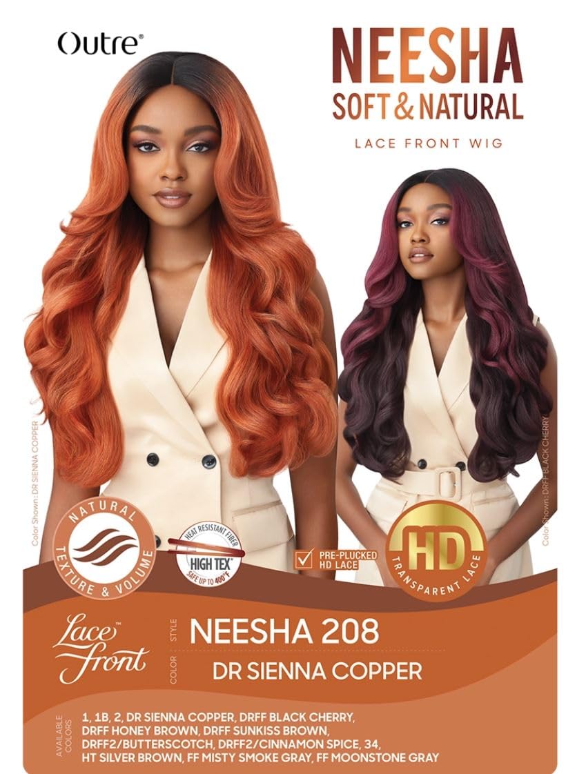 Outre Soft & Natural Synthetic Lace Front Wig - NEESHA 208 (1 Jet Black)