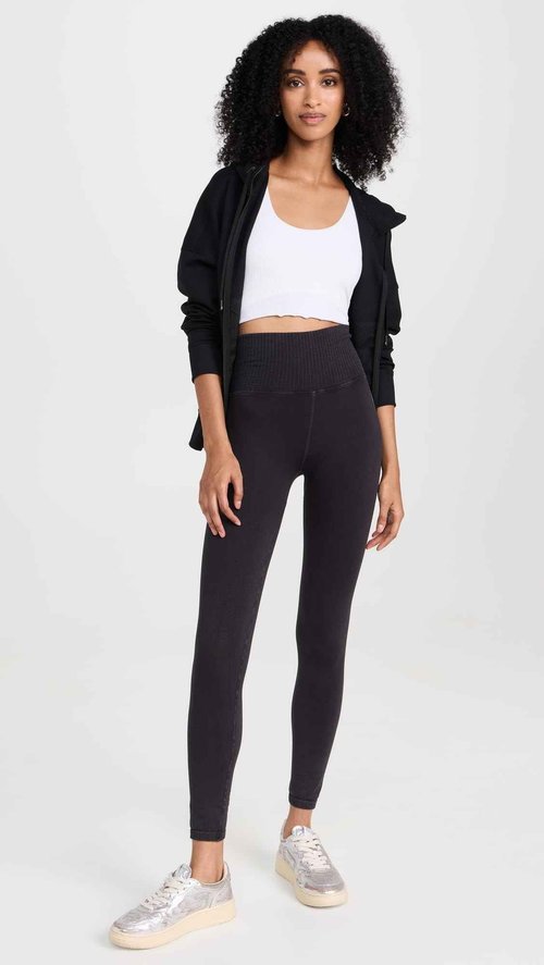 Free People Women's Good Karma Leggings, Washed Black, XS-S
