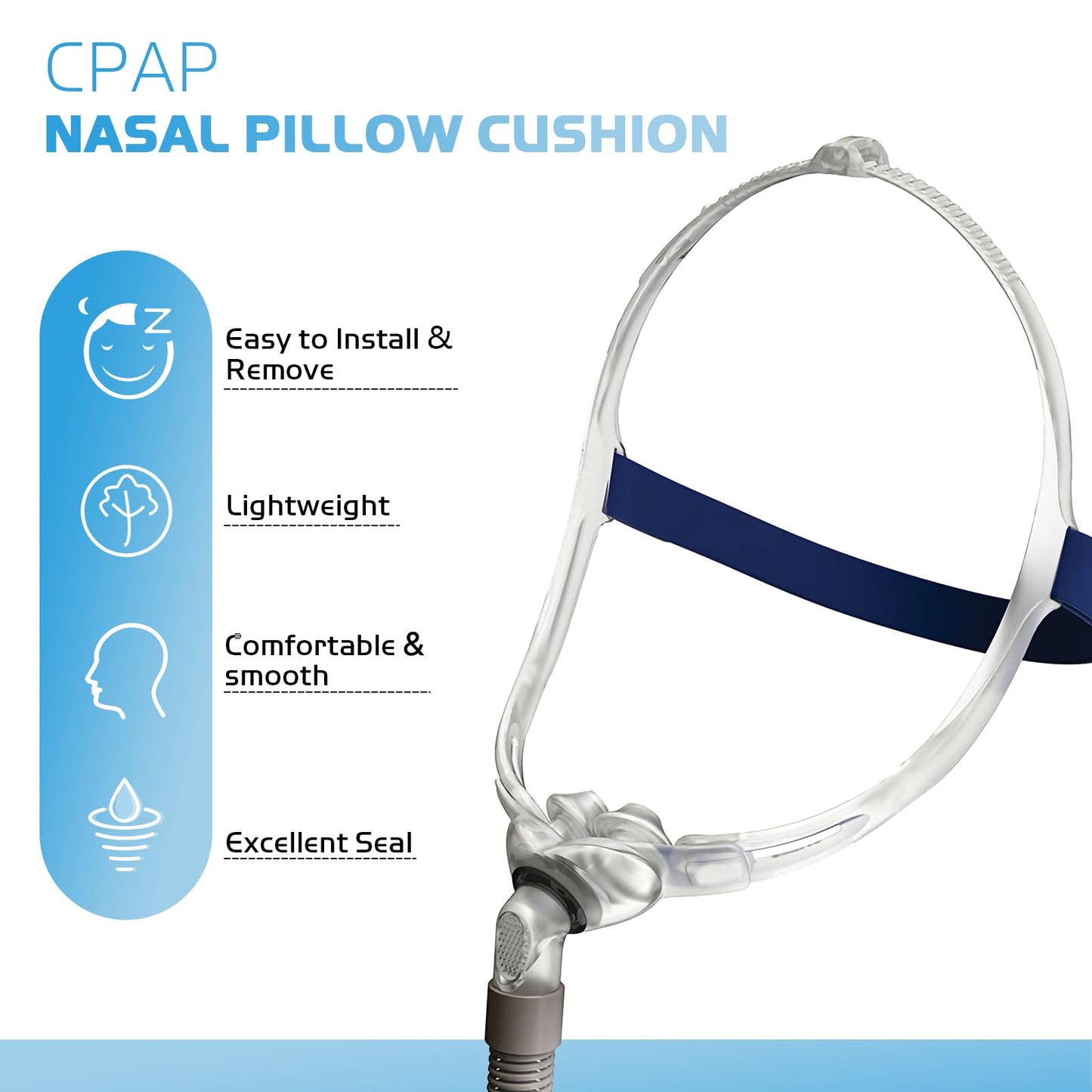 CPAP Nasal Pillow Cushion Replacement for ResMed Swift FX Nasal Mask Nose Pillow, Soft Gel Silicone Dual-Wall Nose Pillow Cushion - Medium