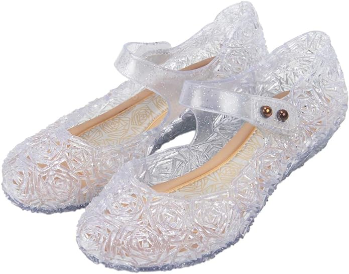 GUGUYeah Princess Mary Jane Jelly Shoes, Ballet Flats Cosplay Birthday Party Dress Up Sandals for Little Girls, Toddler or...