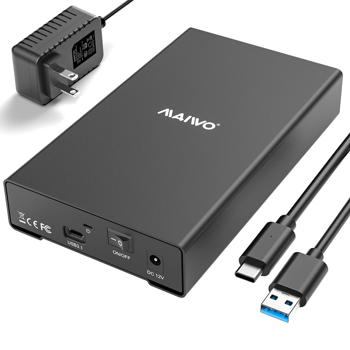 Maiwo Hard Drive Enclosure For 2.5 3.5 Inch Sata Ssd Hdd, Usb 3.1 Gen2 Type-C 10Gbps Speed With Uasp, 24Tb Capacity, Usb To Exte