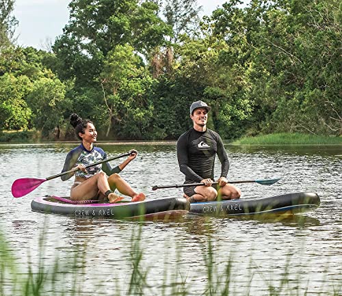 Crew Axel Inflatable Paddle Board 10’33’6” Extra Wide & Lightweight (18lb) Paddle Board – Premium SUP Set Includes 2 Bags,...