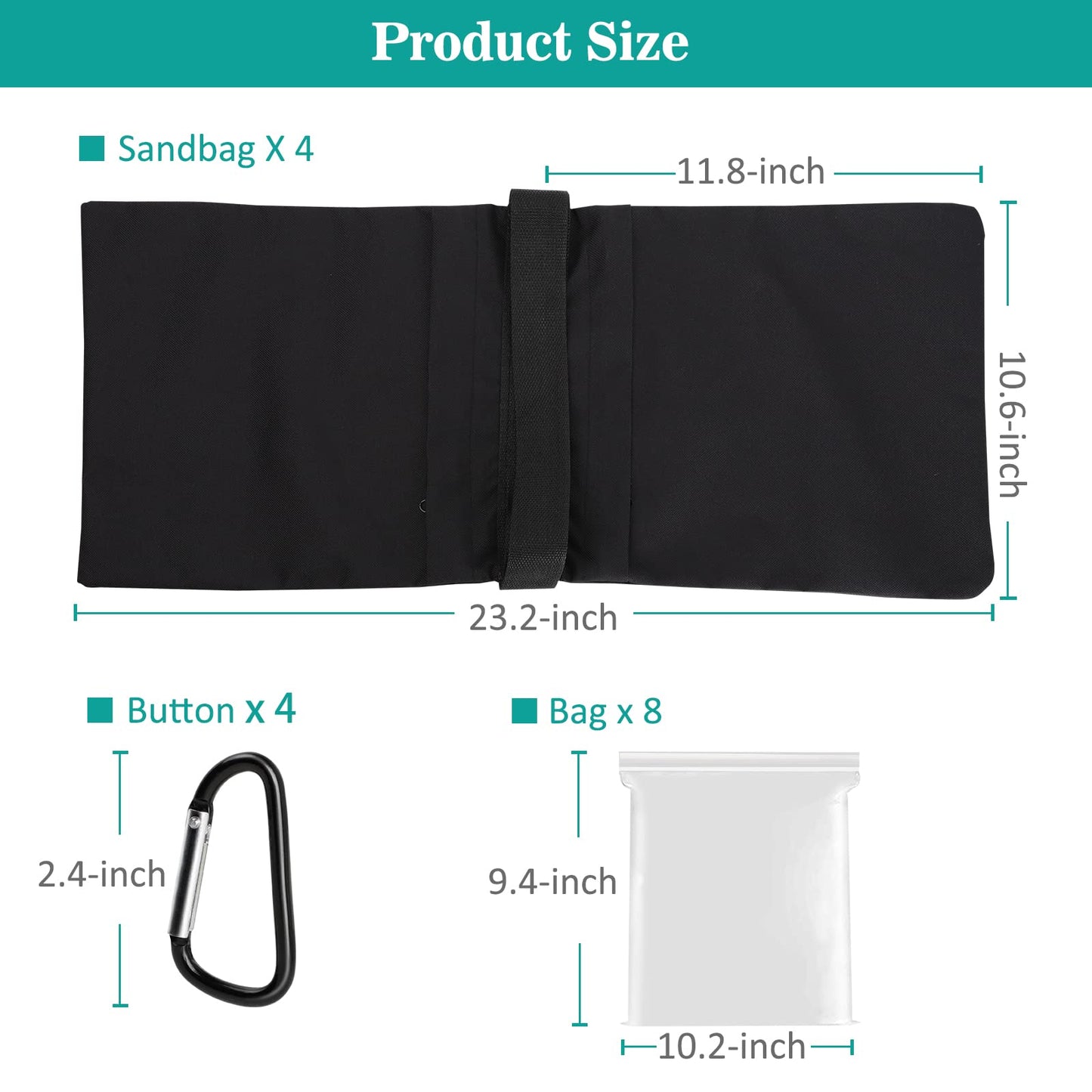 Aimosen 4 Packs Sandbags Weight Bags For Light Stand Photography Video Equipment, Heavy Duty Saddlebag For Backdrop Stand, Photo