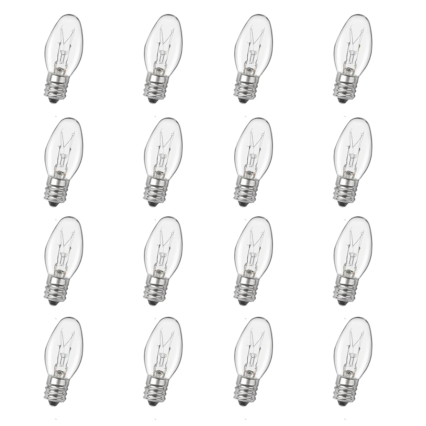 Eclolumi Salt Lamp Bulbs - 15 Watt Light Bulbs for Scentsy Wax Warmer - C7 Replacement Bulbs for Plug in Wax Diffuser- Warmwhite - Dimmable,16 Packs (Salt Lamp Bulb 15w)