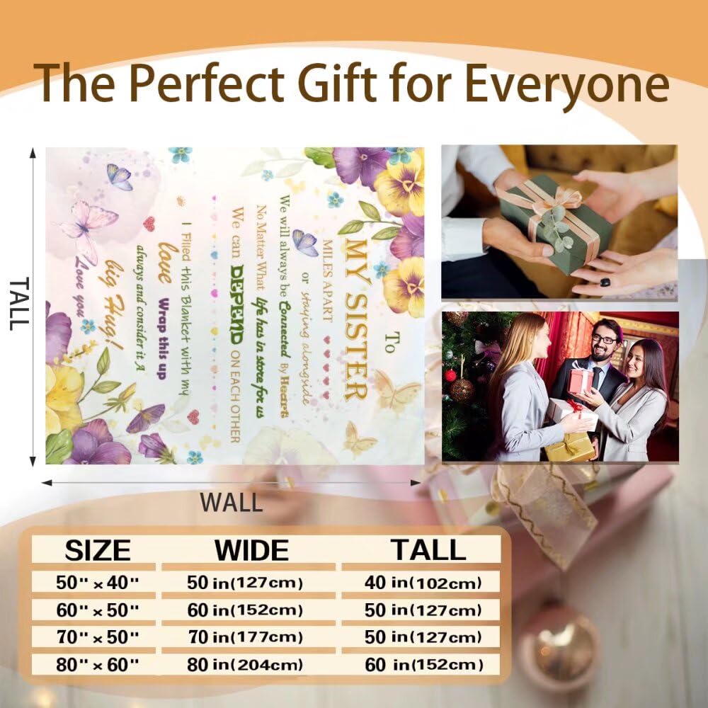 Sister Birthday Gifts,Sisters Gifts from Sisters,Gifts for Sister,Big Sister Gifts for Girls,Birthday Gifts for Sister Blanket
