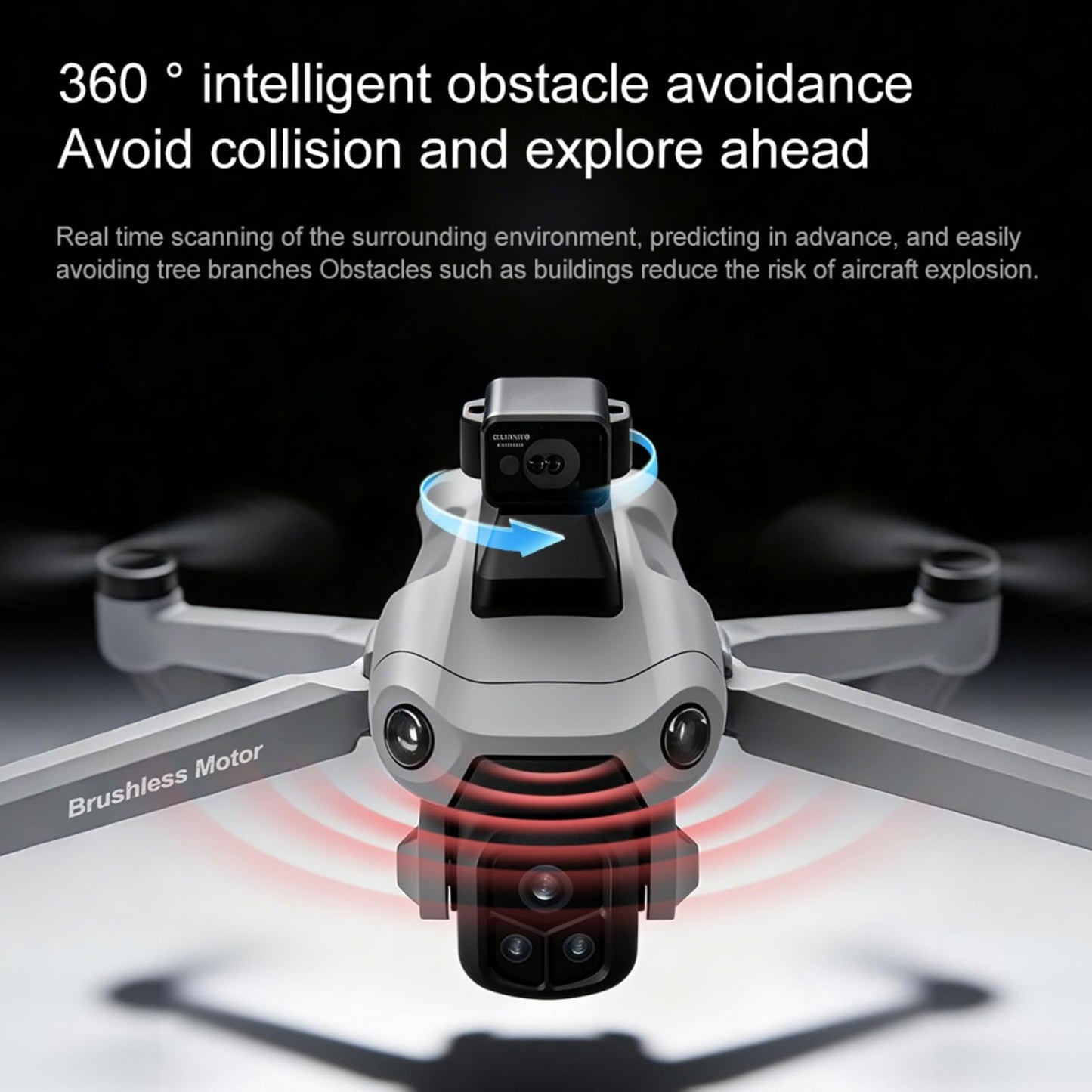 Cyaxzolp Drone with 8K Camera Drones for Adults,4.5-inch LCD High-definition Large Display Screen Remote Control Quadcopter,3 Batteries, 5G HD Brushless GPS Drone Auto Return, Obstacle Avoidance (GREY)