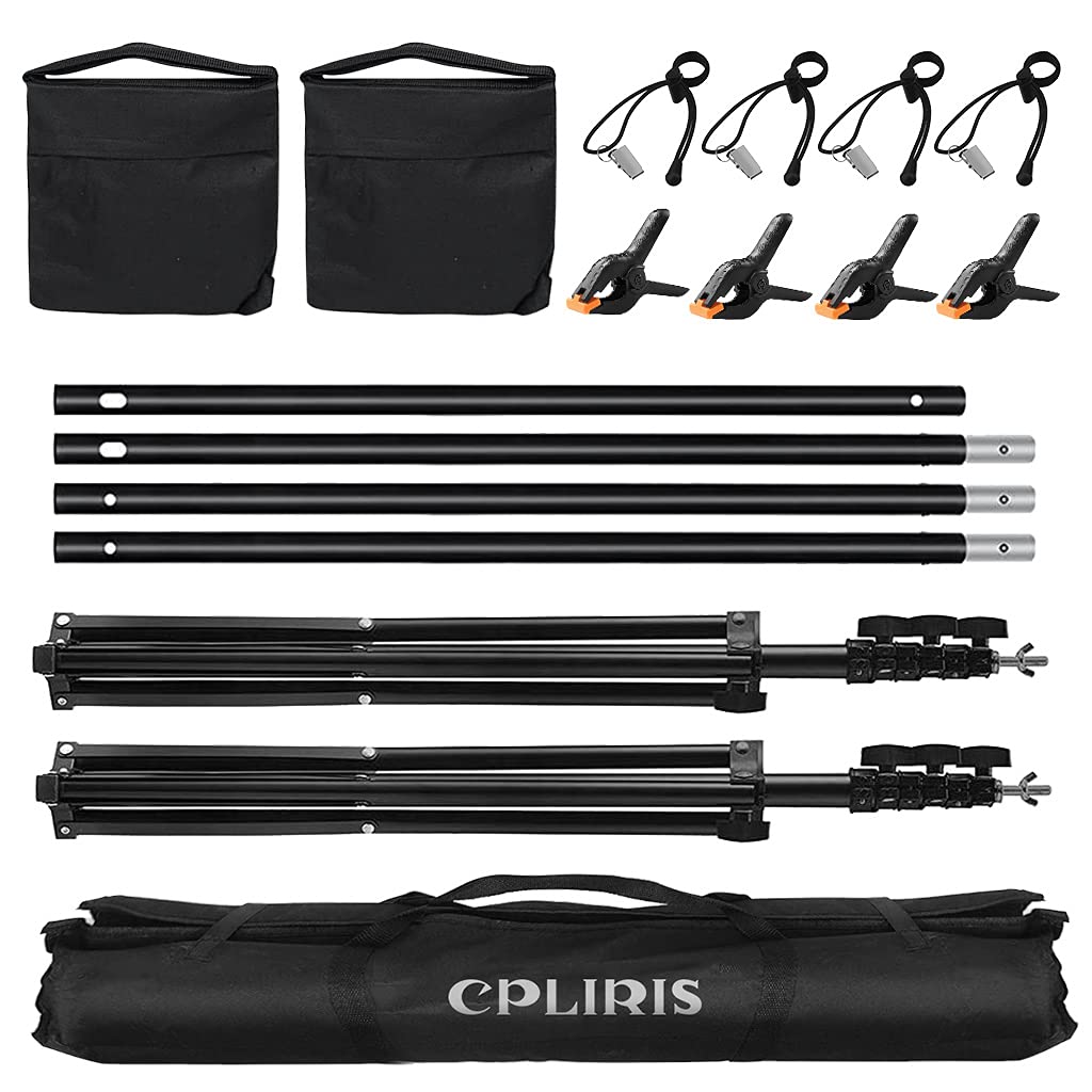 CPLIRIS Backdrop Stand for Parties, 8.5x10ft Adjustable Background Support System for Events Decoration, Baby Shower, Photography with Spring Clamps, Backdrop Clip, Sandbag and Carrying Bag