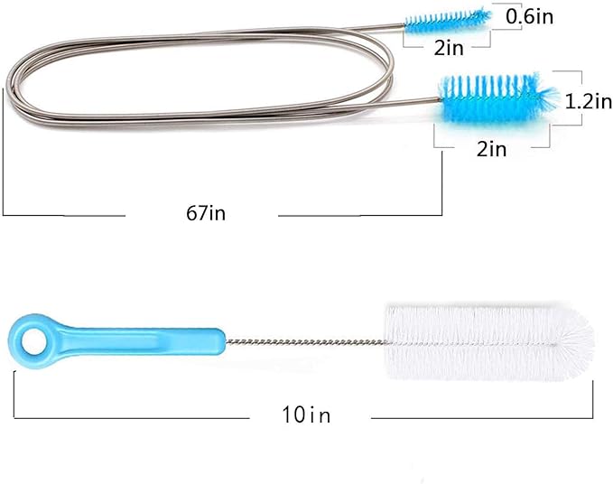 CPAP Tube Cleaning Brush - Flexible Stainless (6 Feet) Plus Handy Brush (10 Inches) fits Standard 22mm Diameter Tubing