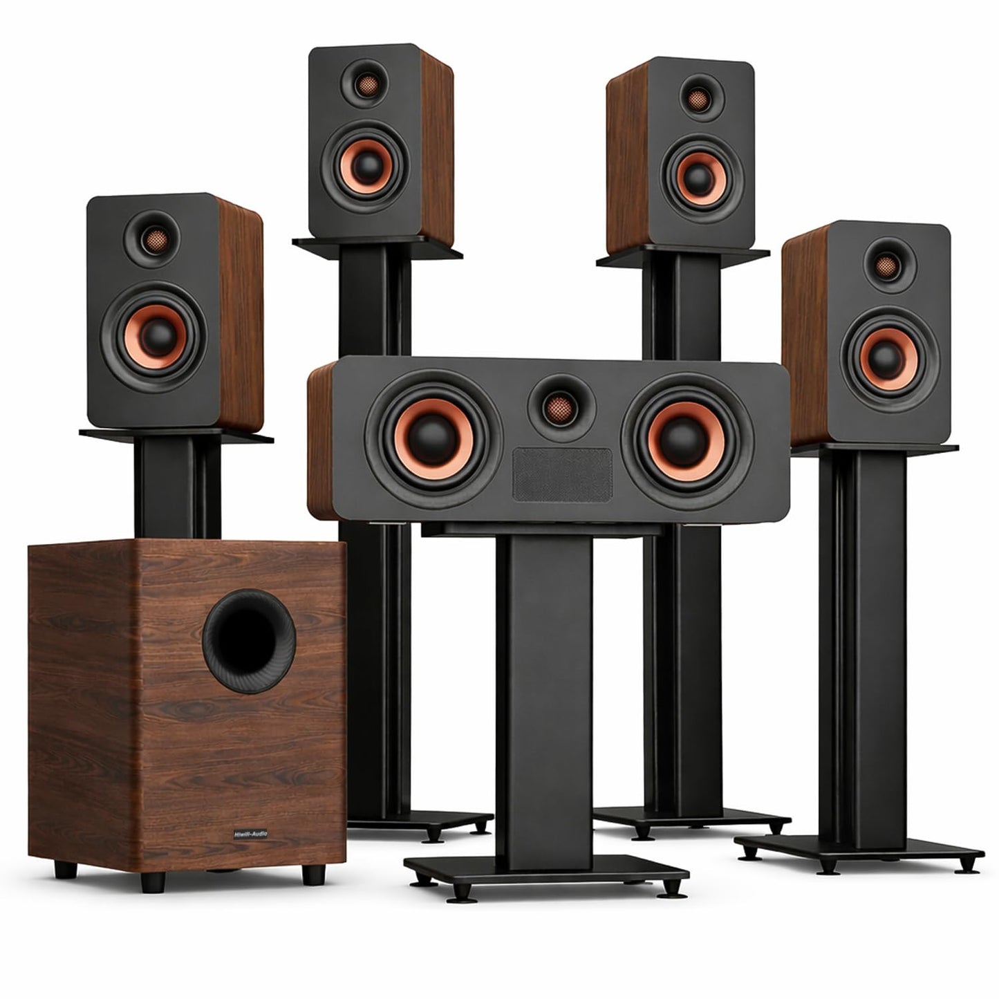 True 5.1.4 Hi-Fi Dolby Atmos Surround Sound System, 900W Home Theater Sound Bar for Smart TV, Center Channel Speaker with 4 Surrounds, 25Hz Subwoofer, Hi-Fi Grade Crossover, Soundbar eARC, BT 5.4