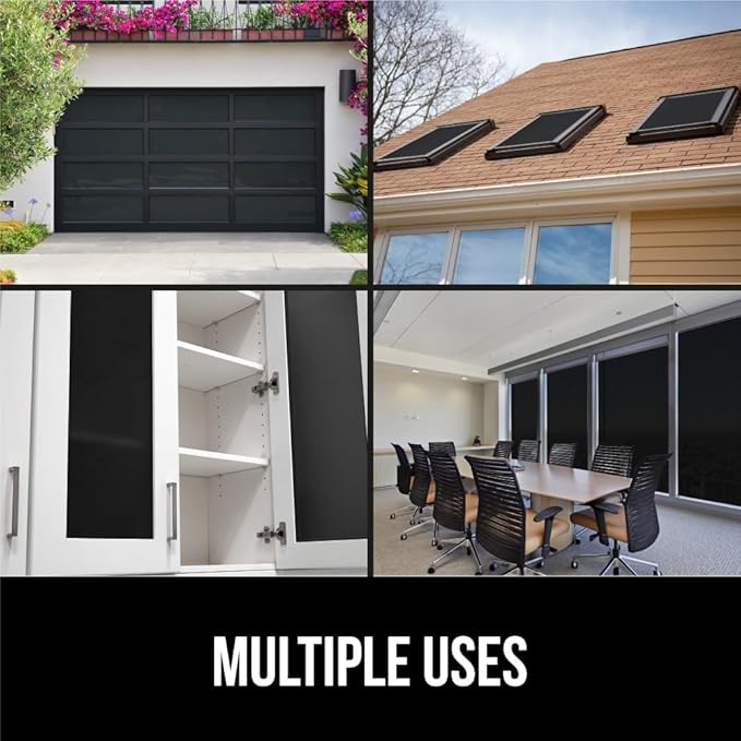 Gorilla Guard Window Privacy Film, Removable Two Way Sun Blocking, 23.6 x 78.7 Inch, Reusable No Residue Stickers, Strong Static Clings to Glass Windows, Decorative Bathroom Door Coverings, Black