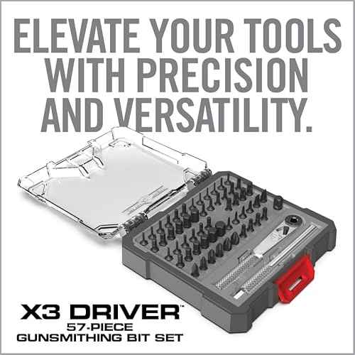 Real Avid X3 Precision Screwdriver Set with 1/4 Ratchet Wrench Bit Driver & Bit Extension - Tool Kit Includes Torx, Hex, Phillips, Flat & Square Bits (56 Piece)