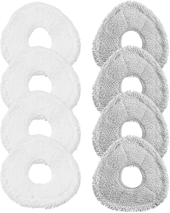 Reusable Washable Microfiber Mop Cloth Replacement Set For Narwal For Freo X Ultra J4 J4 Lite Robot Vacuum Cleaner, 4 White Pads And 4 Gray Pads For Efficient Home Floor Cleaning