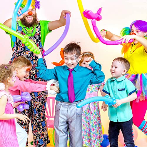 100 Pcs 260Q Balloons Kit with Pump - Kids Premium Latex Twisting Long Balloons to Make Animals Flowers, Fun Rainbow Ballo...