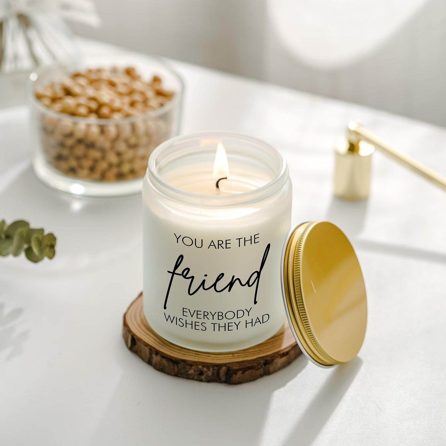 Best Friend Candles Gifts for Women, Birthday Christmas Gift for Female, Friendship Gifts Idea for Women Friends, Bestie, BFF, Soul Sister, Funny Present for Man Woman, Lavender Scented Soy Wax Candle