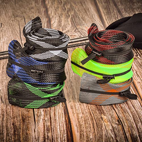 SF Fishing Rod Sock Fishing Rod Sleeve Rod Cover Braided Mesh Rod Protector Pole Gloves Fishing Tools for Spinning Fishing...
