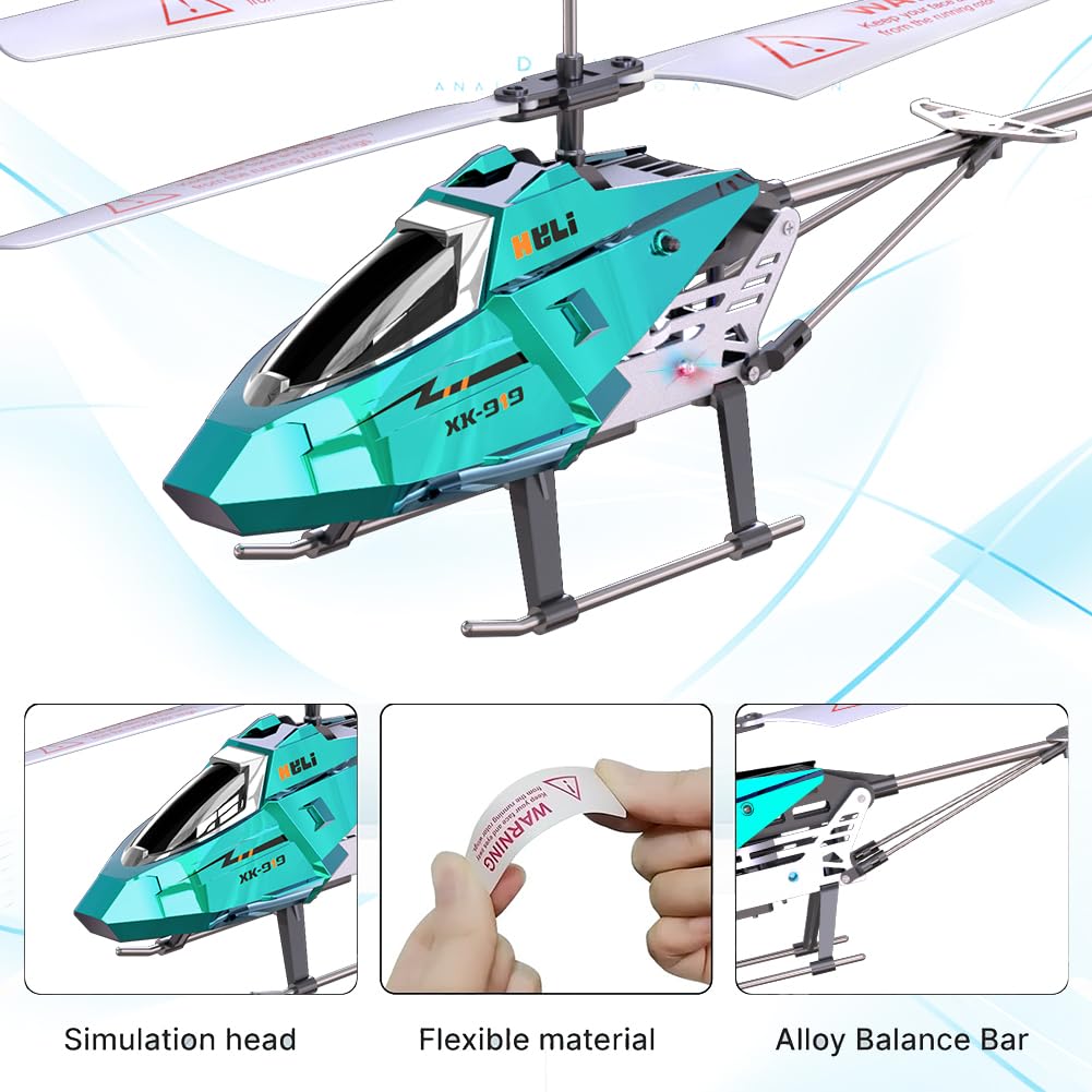 XIKOTEC RC Helicopter, Remote Control Helicopter for Kids, 2.4 GHz, LED Light, One-Key Take Off/Landing, Altitude Hold, RC Toys for Boys Girls