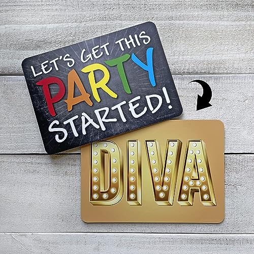 Plastic Photo Booth Prop Signs - Set of 10 Phrases - PARTY Mix