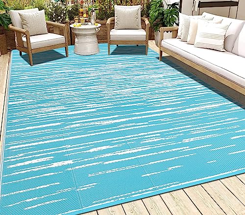 HEBE Outdoor Rug 6' x 9' Waterproof for Patios Clearance, Reversible Plastic Straw Rug Camping Carpet, Indoor Outdoor Area...