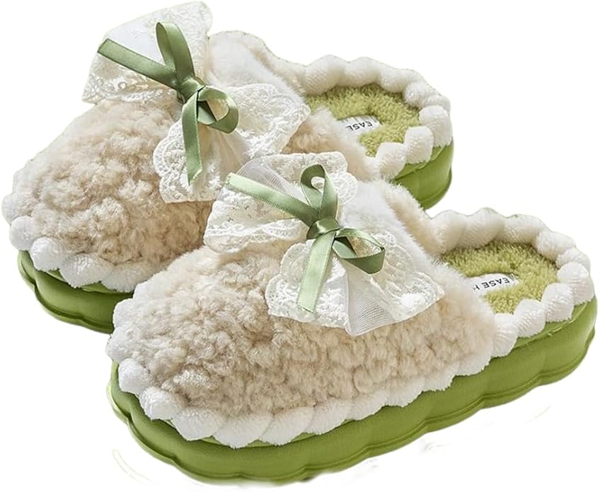 EIVCIVB Cute Butterfly Fuzzy Women's Slippers Winter Fluffy Open Toe House Slippers Slip On Plush Bedroom Shoes Indoor Out...