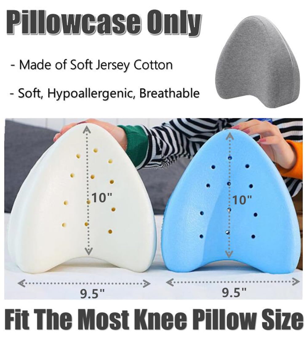 Eucoz Knee Pillowcase 2 Pack Cotton Knee Pillow Cover Heart Shape for Leg & Knee Foam Support Pillow,Fit Most Leg Positioner Pillow