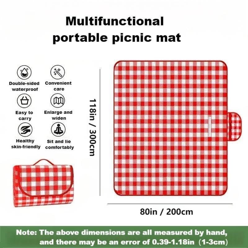 GO-CHUNRIQIN 80"x118"Sandproof Waterproof Picnic Blanket, Beach Mat for Outdoor Hiking Park,Portable with Tote Bag,Non-Sti...
