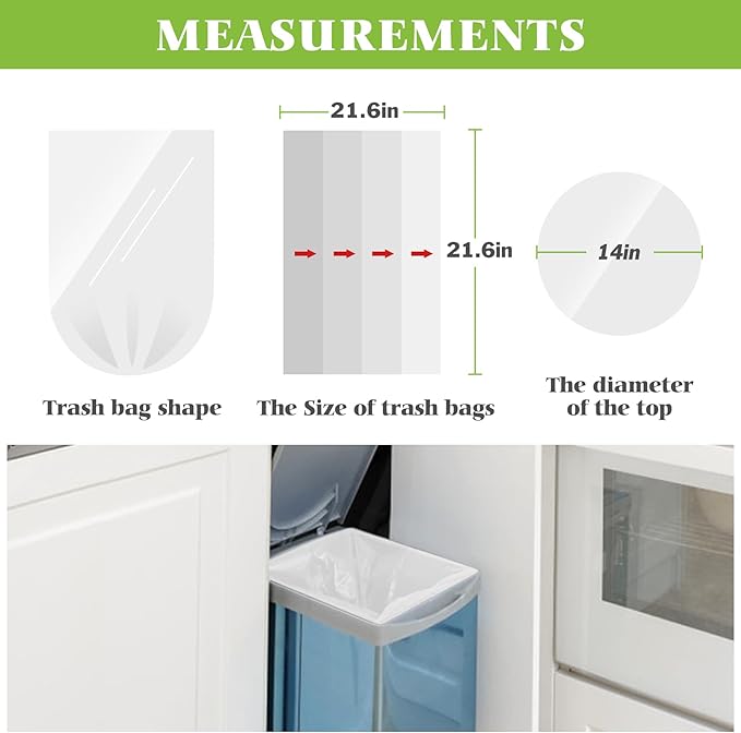 Teivio 5 Gallon 100 Counts Strong Trash Bags Garbage Bags, Bathroom Trash Can Bin Liners, Small Plastic Bags for Home Office Kitchen Kitchen, Clear