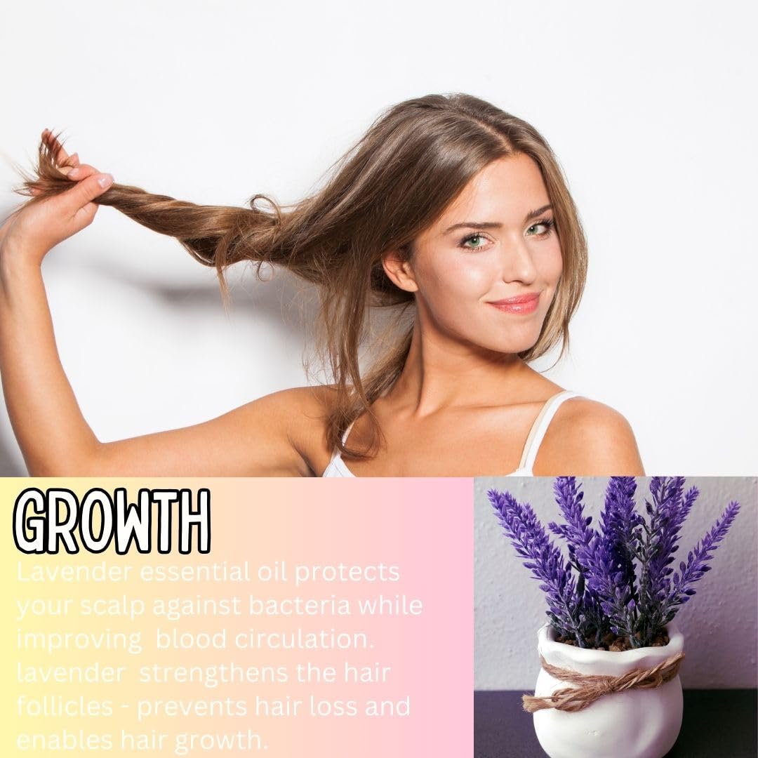 NEW Fermented Rice Water for Hair Growth - Infused with Rosemary, Biotin, Caffeine, Keratin Vegan Non-Greasy Spray Naturally Thicker, Longer, Softer Men & Women (8 OUNCES, Lavender Bergamot)