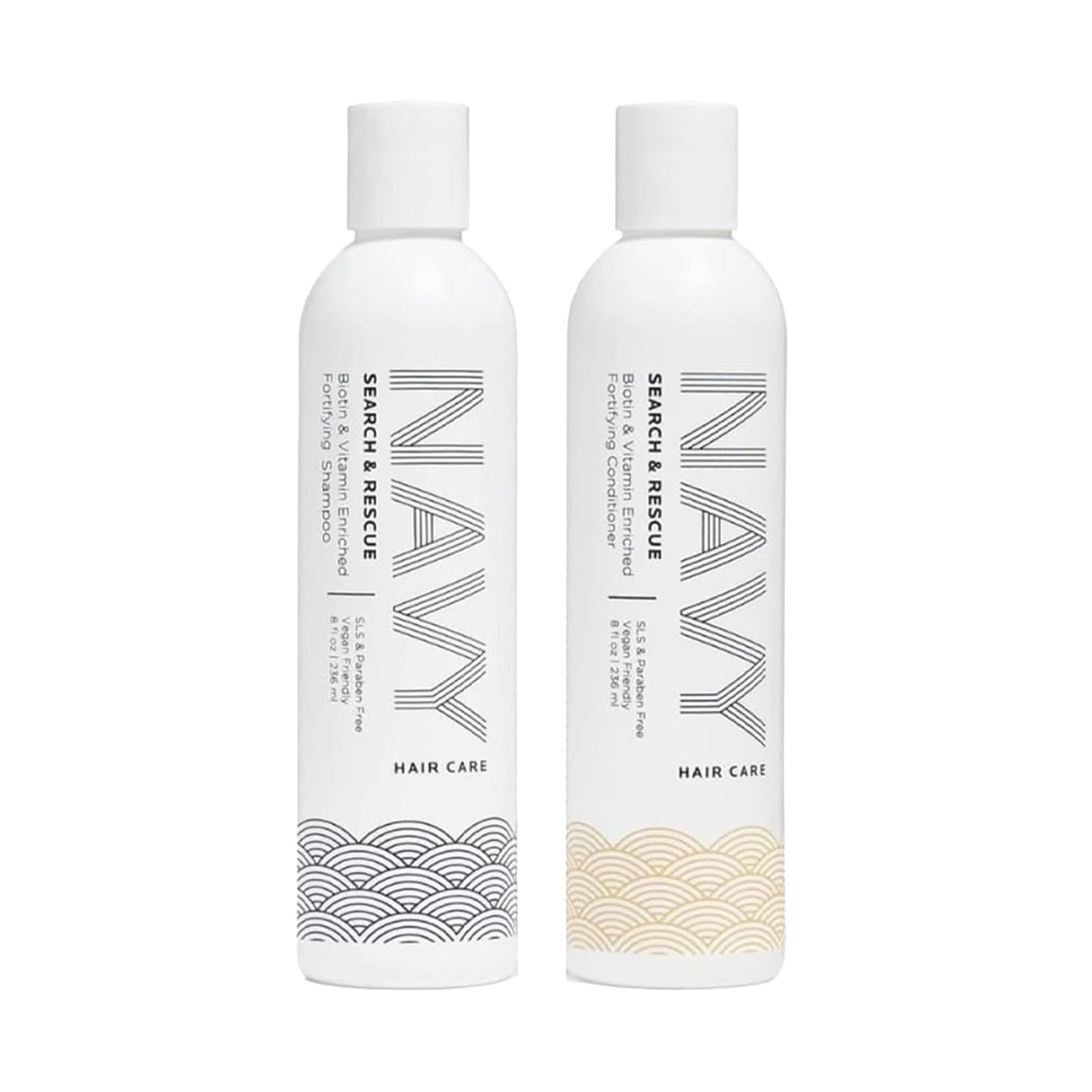 NAVY Hair Care Search and Rescue Shampoo & Conditioner Set | Biotin and Rosemary Oil Enriched for Hair Growth | Suited for All H