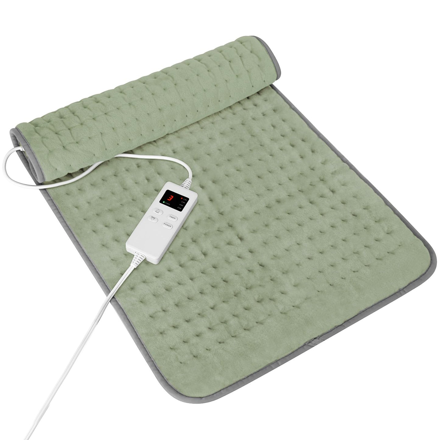 Heating Pad for Full Body Pain Relief 6 Heat Levels 4 Timers Soothes Back, Waist, Neck & Leg Aches Moist Machine Washable Holiday Wellness Gift