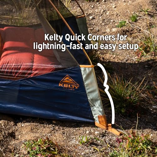 Kelty Late Start Backpacking Tent – Lightweight Two Man Camping Tent Shelter with Quickcorners, Aluminum Poles, Waterproof...