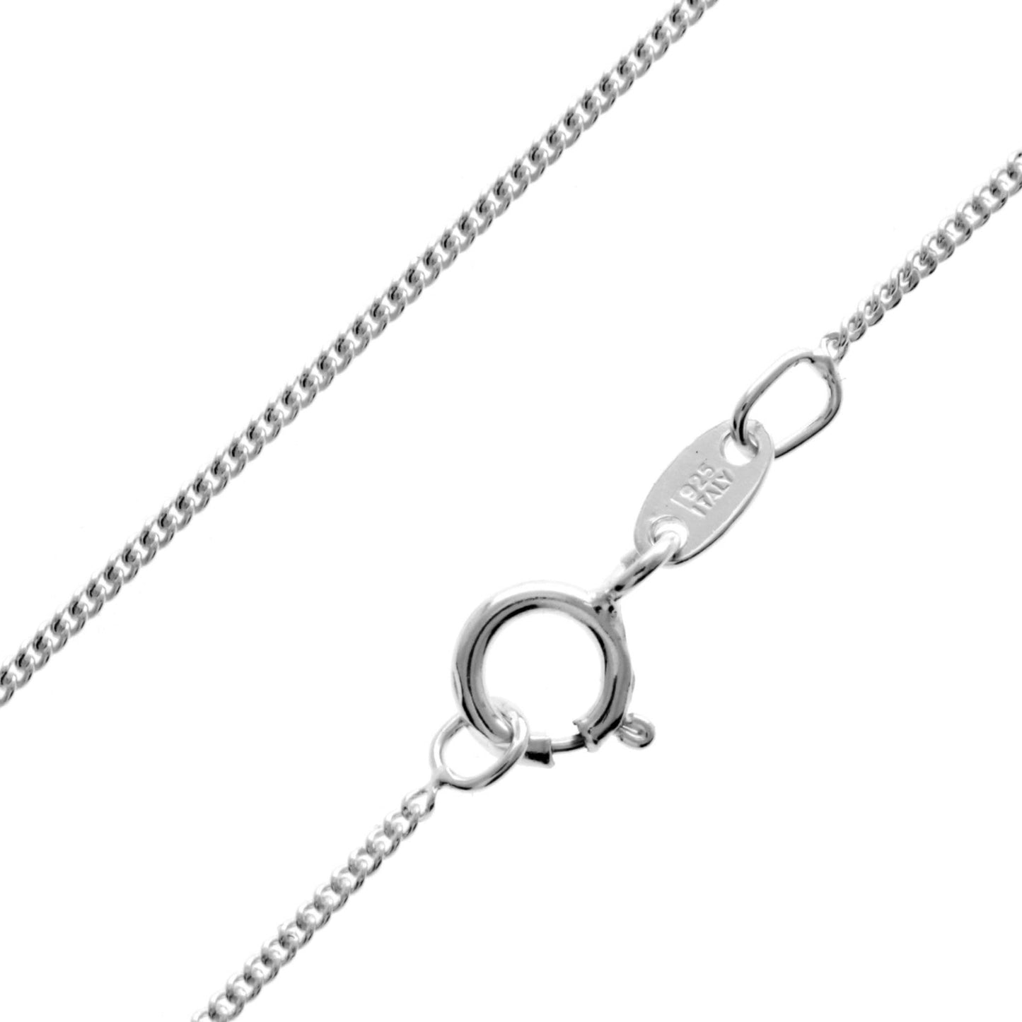 SilverAmber Jewellery UK - 925 Sterling Silver 20 Inch Delicate Italian Curbs - 0.52 mm Thin Chain Necklace - GCH00520