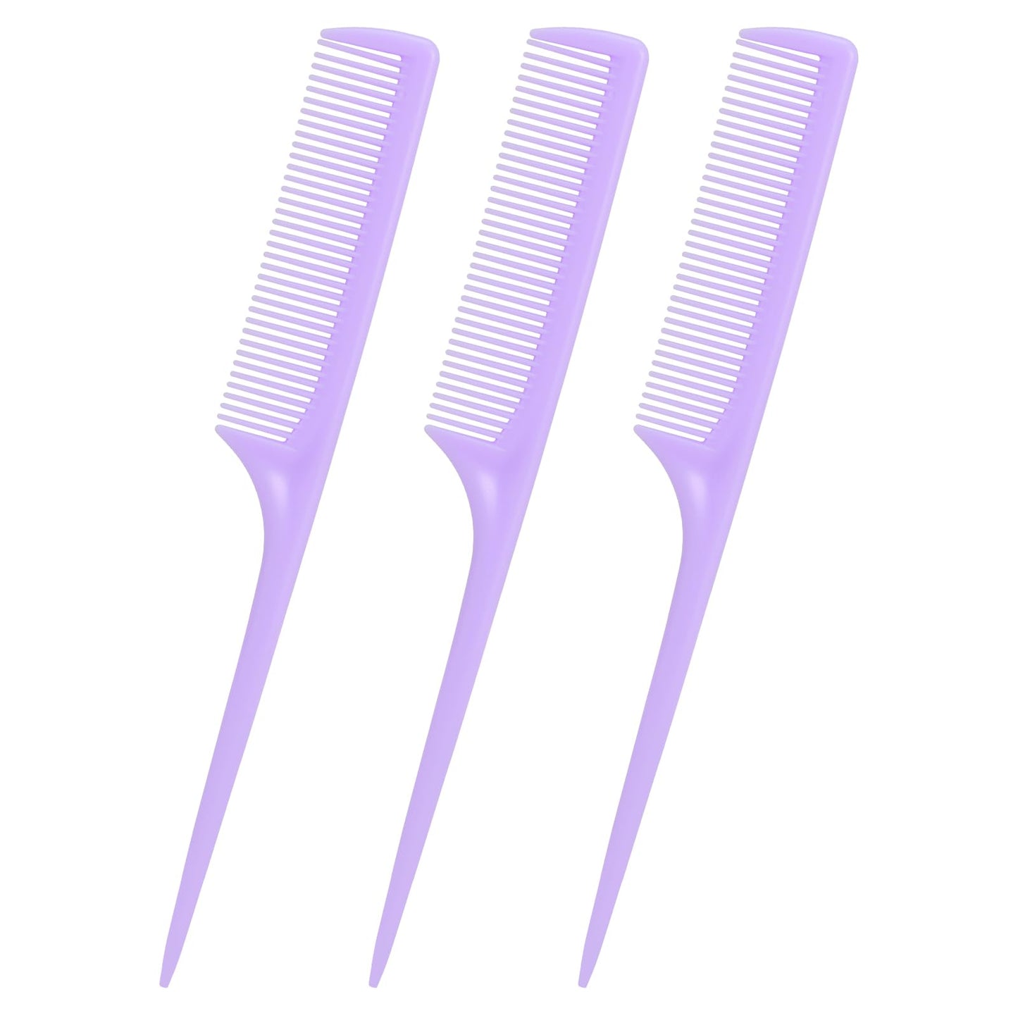 Rat Tail Comb Set-3Pcs Rat Tail Hair Teasing Fine Tooth Combs for Women Girls, Parting &Hair Styling Tools(Purple)