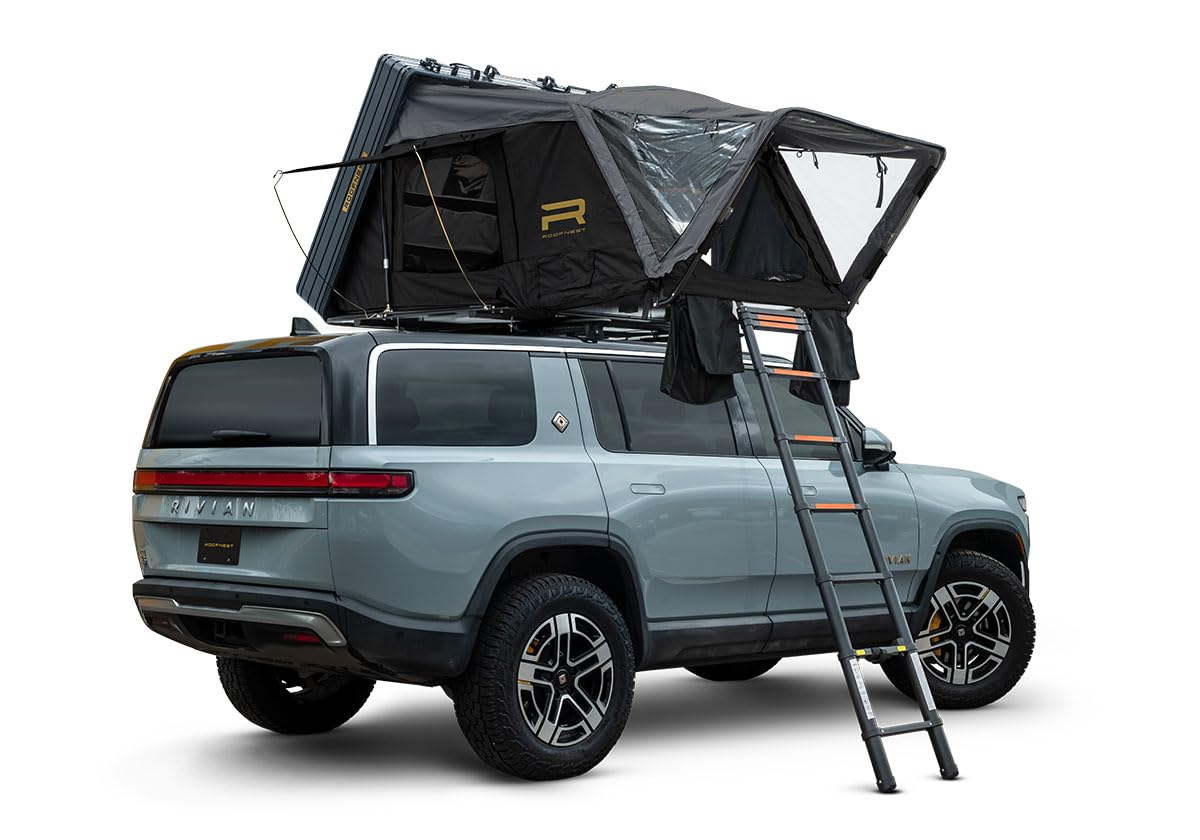 Condor Overland 2 Air Aluminum Hard Shell Rooftop Tent – Overland & Off Road Roof Top Tent for Truck & SUV Camping, 4 Season Waterproof Pop Up Tent with Air Mattress & Universal Mount
