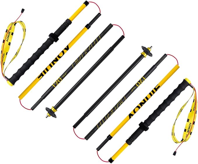 Carbon Fiber Trekking Poles 2 Collapsible and Ultralight Hiking Sticks for Backpacking Gear, Camping, Mountaining, Walking