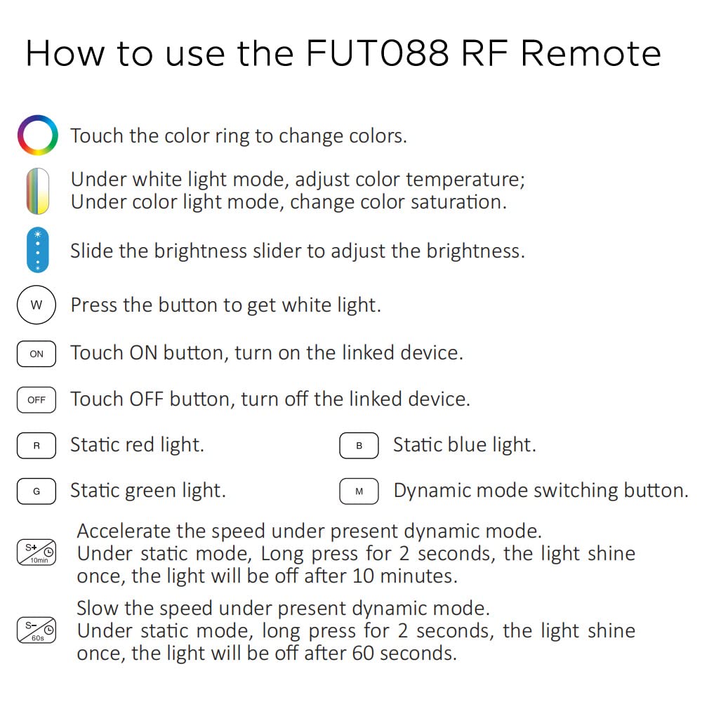 Dc12-24V Fut043A+ Remote Control Indoor Rgb Cct Led Controller Kit (5In1 Remote Kit)