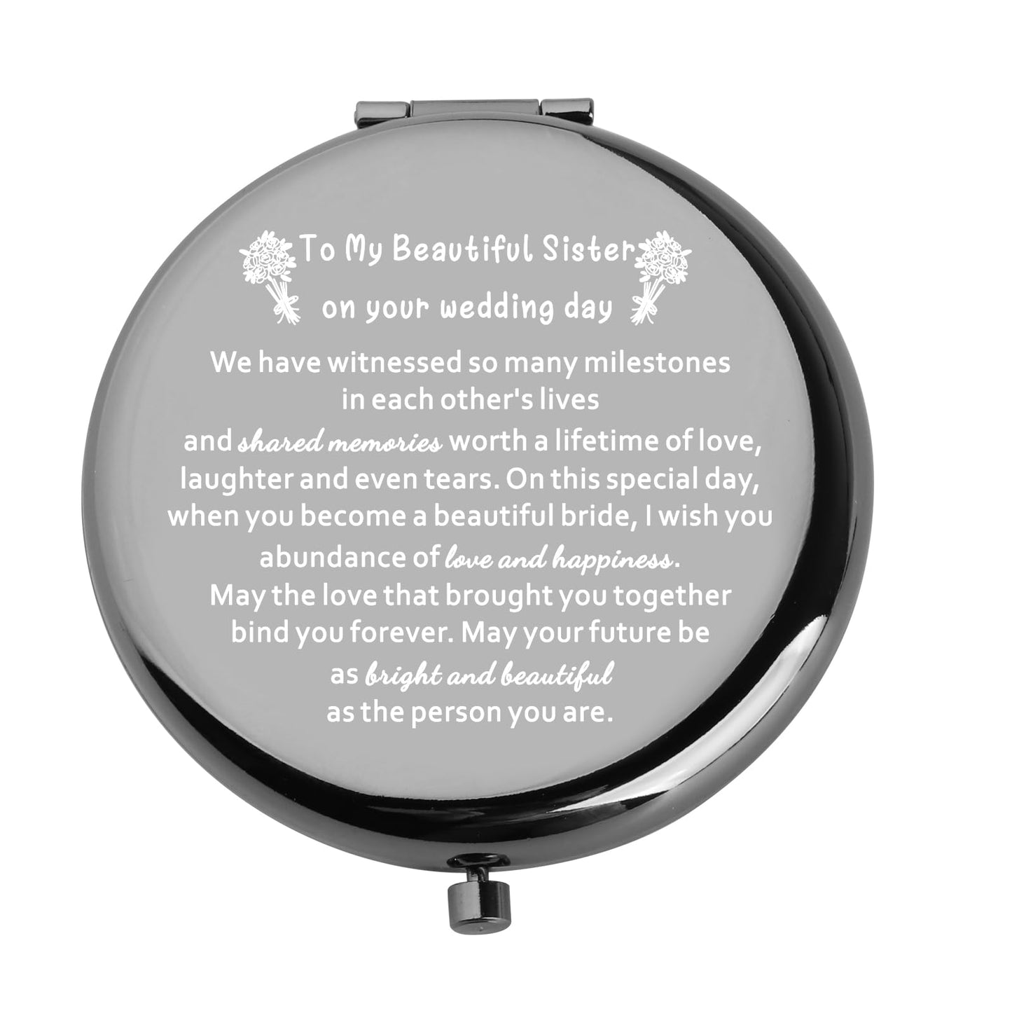 WSNANG Sister's Wedding Makeup Mirror - Bridal Shower Gift, Black
