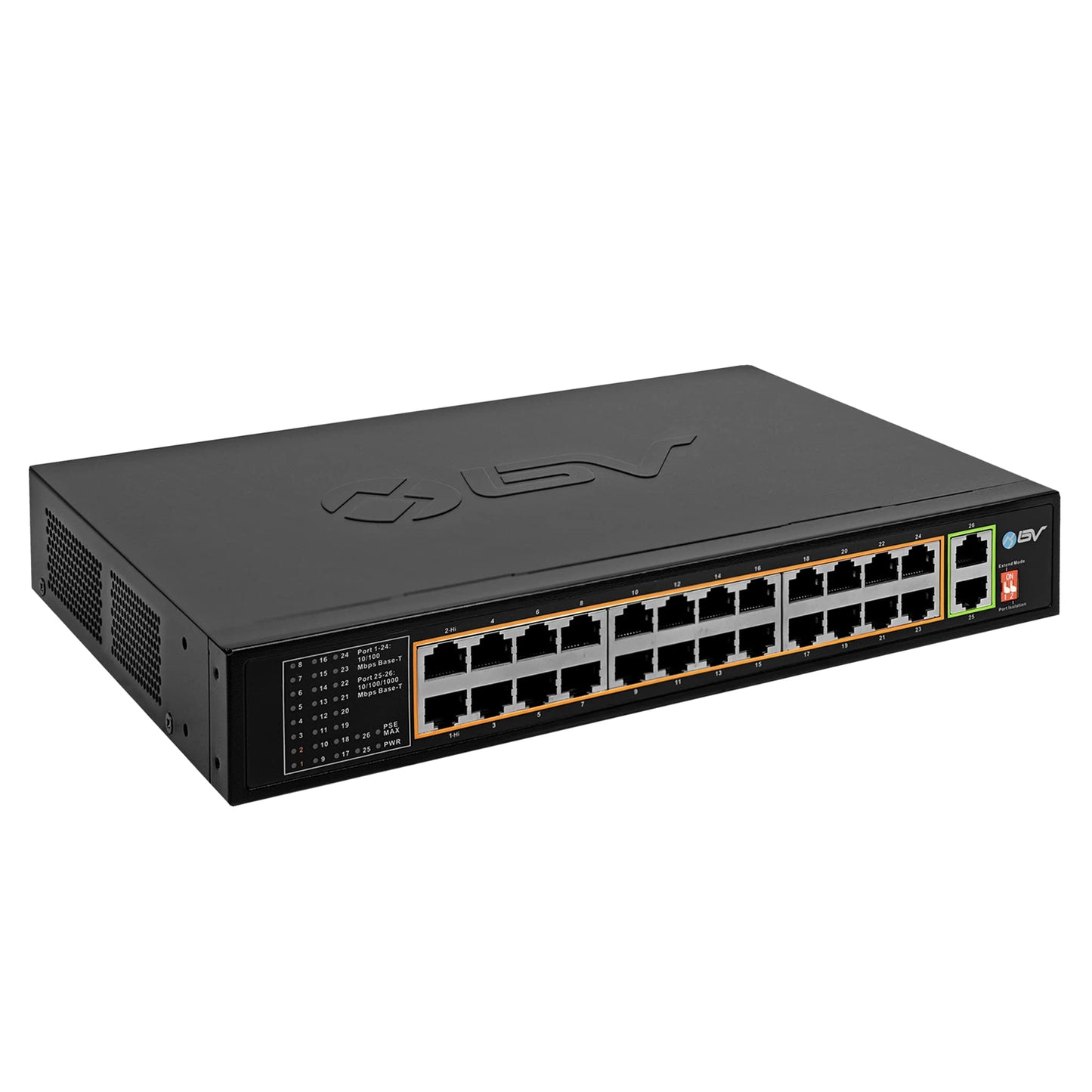Bv-Tech 24 Port Poe+ Switch With 2 Gigabit Ethernet Or Sfp Uplink, Long Range | Poe-Sw2402