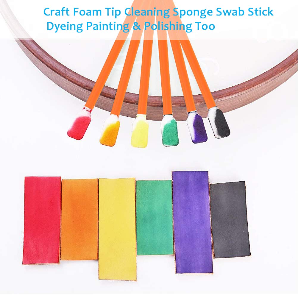 Wellgler 5.11" Foam Cleaning Swabs for Electronics, Cameras, Optics or Inkjet Printers, Foam Swabs, Printhead Cleaning (100 Orange)