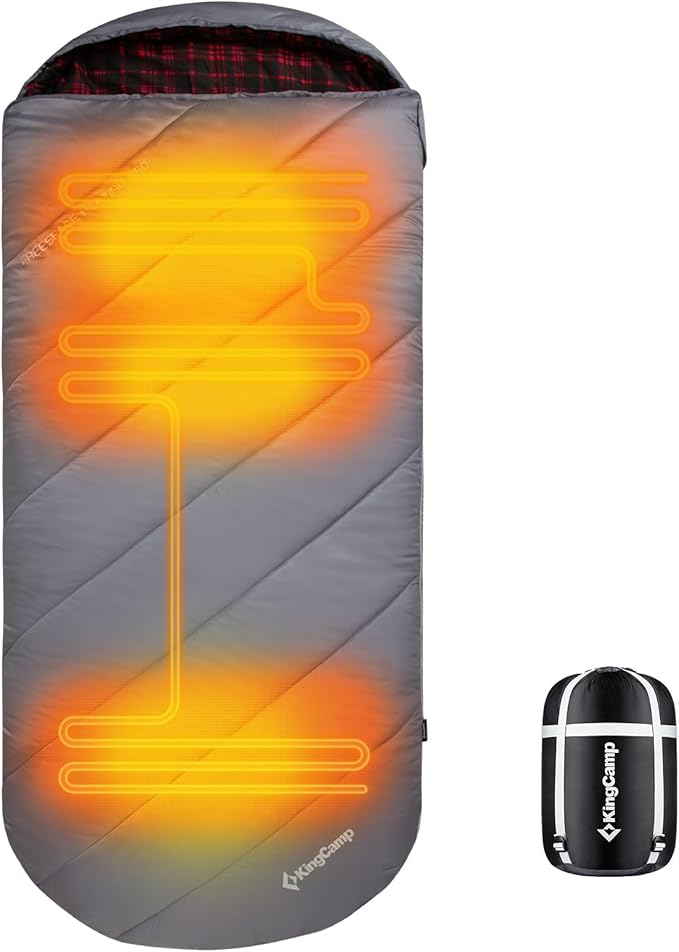 KingCamp Sleeping Bag for Adults, Cold Weather & Warm Extra Wide Big & Tall XL Portable Waterproof Flannel Sleeping Bags, ...
