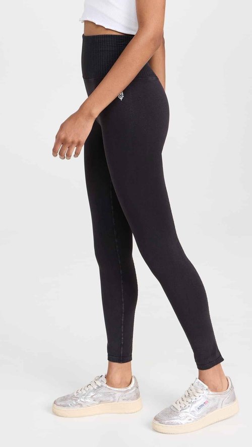 Free People Women's Good Karma Leggings, Washed Black, XS-S