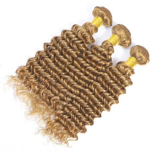 Giginger Brazilian Human Hair Bundles 20 22 24 Inch Honey Brown 27 Color Deep Wave Bundles Human Hair Unprocessed Virgin Quick Weave Hair for Black Women
