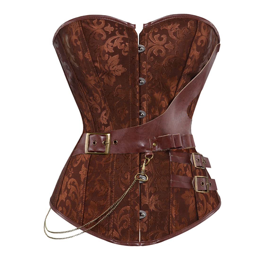 frawirshau Steampunk Brown Corset Top Renaissance Corset Steampunk Costume Women Pirate Corset Outfit Size S
