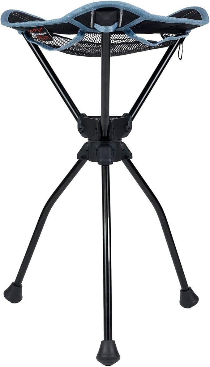 GRAND TRUNK Compass 360 XT Extra Tall Swivel Stool - Compact 260lb Capacity Portable Outdoor Seat for Camping & Travel (Sea Black)