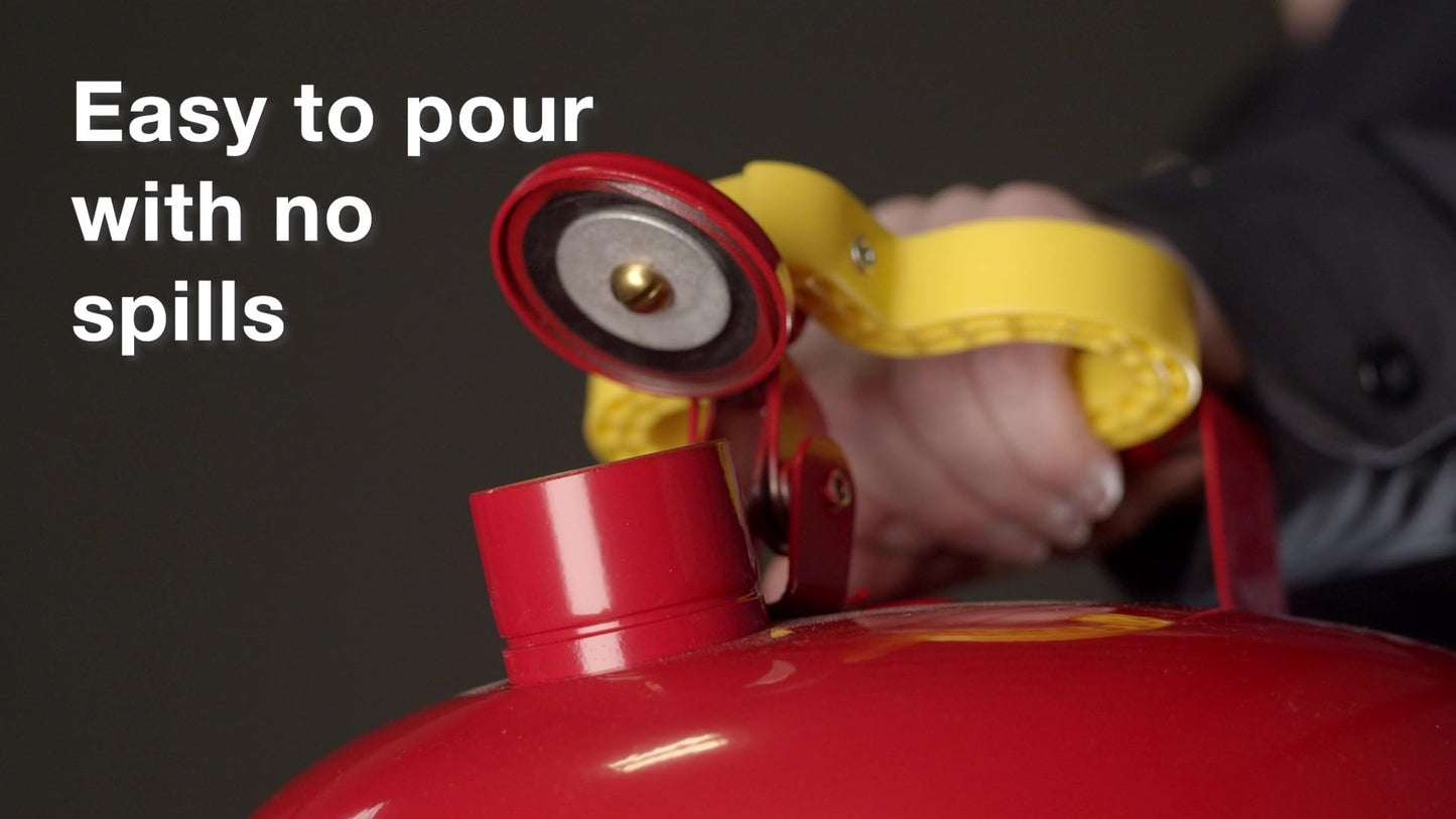Eagle 5 Gallon Type I Yellow Safety Gas Can for Diesel with Flame Arrester, Self-Closing Lid, and F-15 Funnel, Made in the USA, Galvanized Steel Flammable Storage Can, UI50FSY