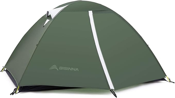 BISINNA 2 Person Camping Tent Lightweight Backpacking Tent Waterproof Windproof Two Doors Easy Setup Free Standing Double ...