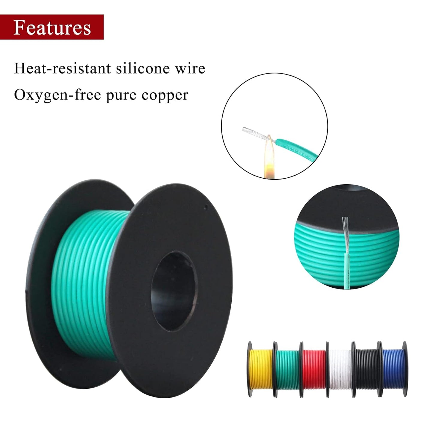20 Gauge Electrical Wire,20 awg Silicone Wire-XINWANG 20 Gauge Stranded Tinned Copper Wire with Silicone Insulation(OD: 1.75 mm) 6 Colors,20ft Each, Hook Up Wire Kit