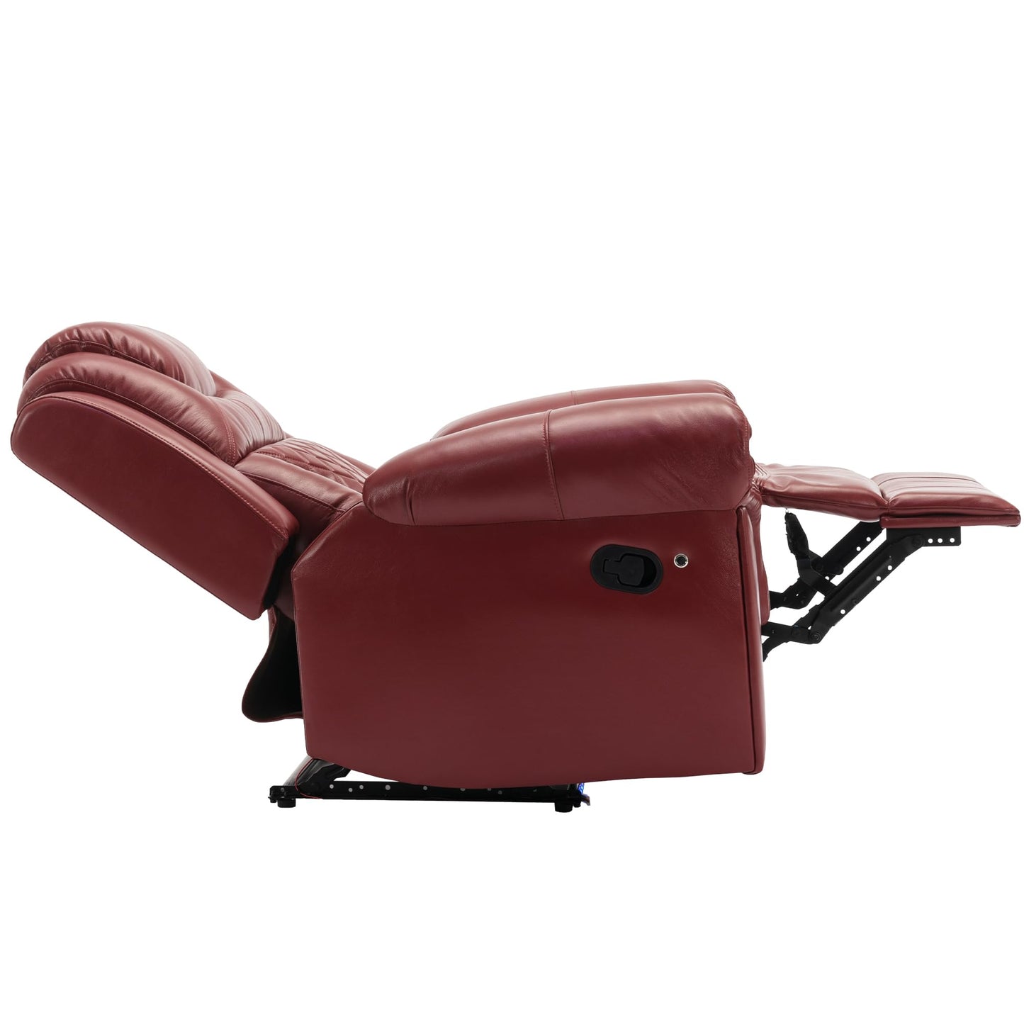 ERYE Manual Recliner Chair with LED Light Strip for Living Room, Bedroom, Manual Reclining Home Theater Seating Armchair, Faux Leather Tufted