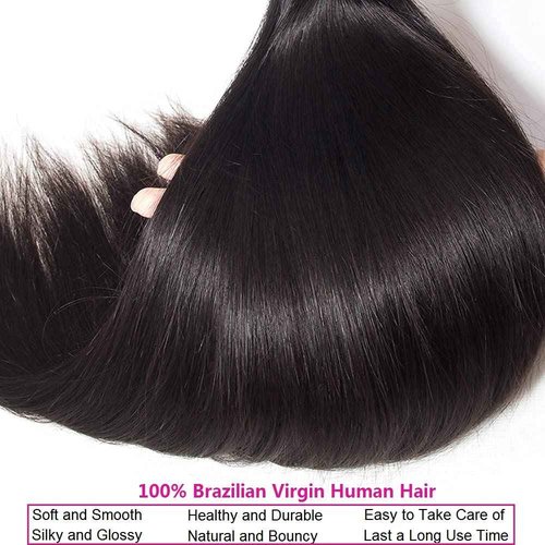 QIYING 12A Human Hair Bundles 18 20 22 Inch Straight Human Hair 100% Unprocessed Brazilian Virgin Weave Hair 3 Bundles Deals