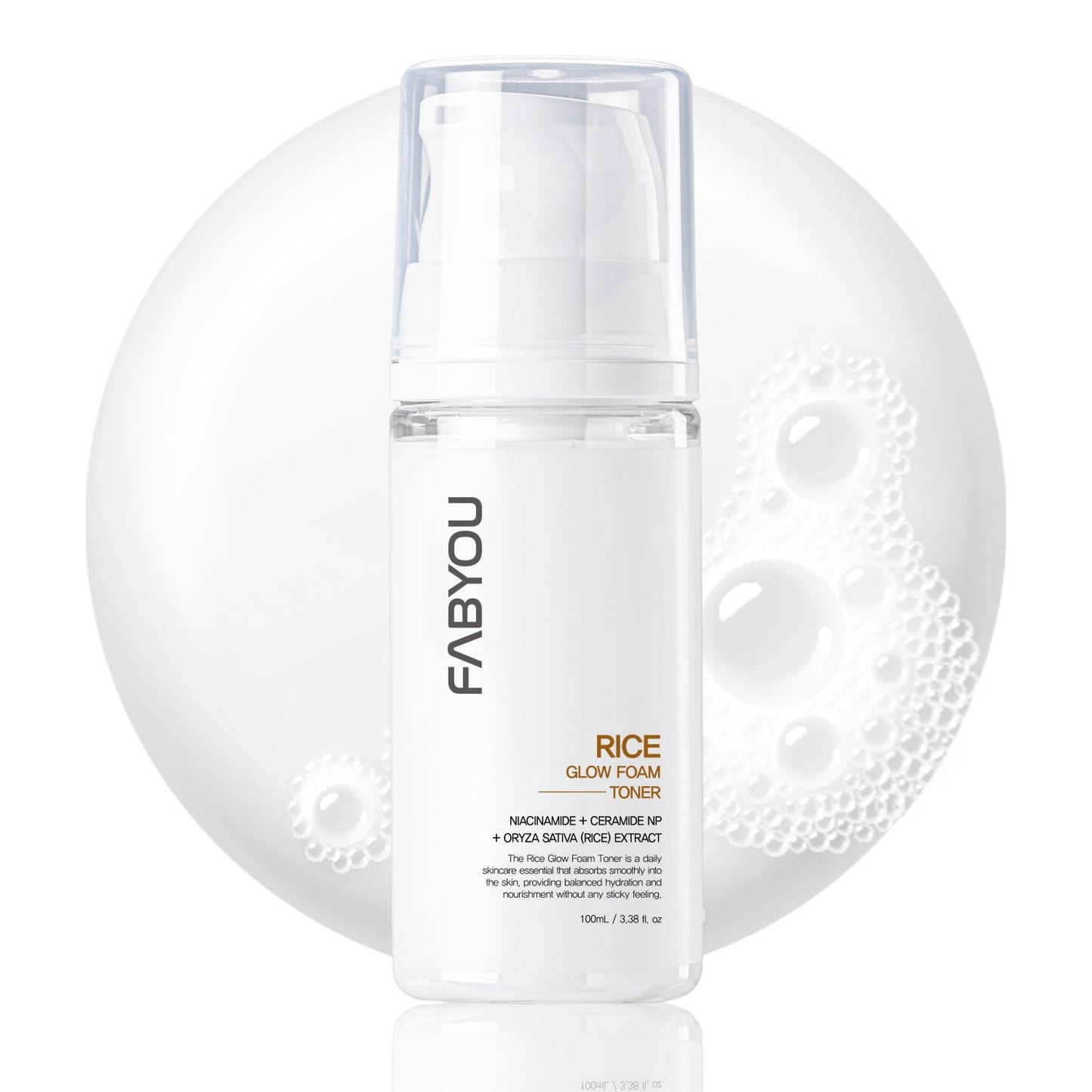 Rice Glow Bubble Toner 3.38 fl oz - Hydrating Milky Toner for Sensitive and Dry Skin, with Niacinamide and Rice Extract to Suppo